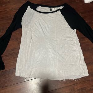 Baseball T Shirt - Long Sleeve - Thin Almost Sheer Shirt - Size Medium